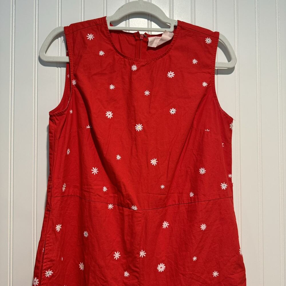 Ban.do Red Daisy Easy Wide Leg Cotton Jumpsuit Size Small No Belt - Picture 3 of 7